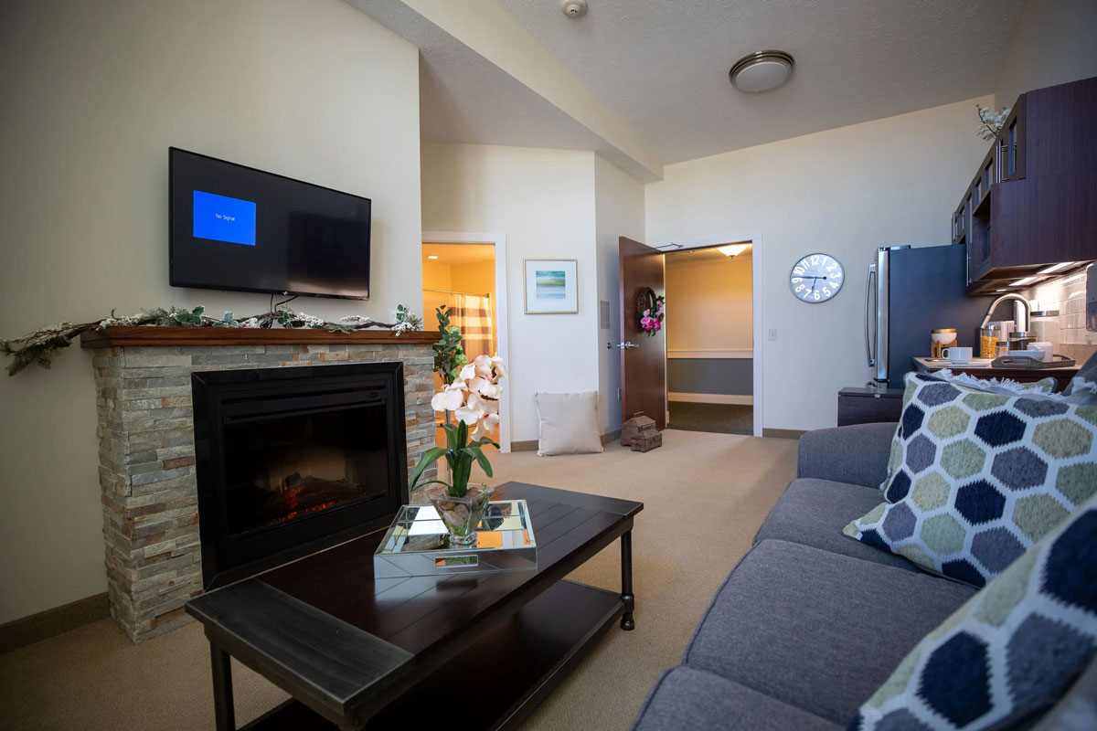 resident living area and kitchenette